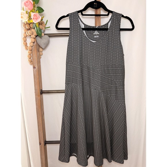 Prana Dresses & Skirts - Prana Womens Grey Geometric Print Sleeveless Fit and Flare Athletic Dress Small
